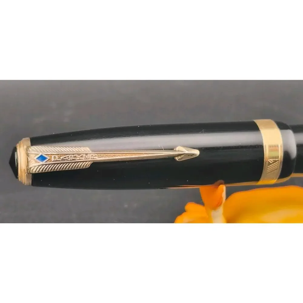 1946 Parker Vacumatic Major Fountain Pen Jet Black - Working